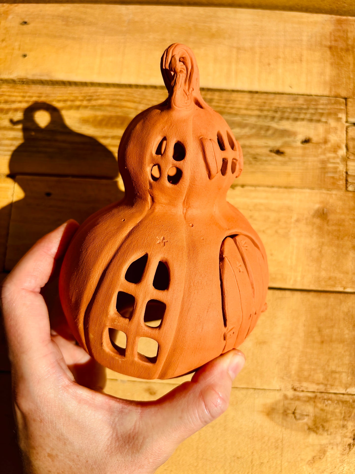 Grande maison citrouille - photophore orange 2