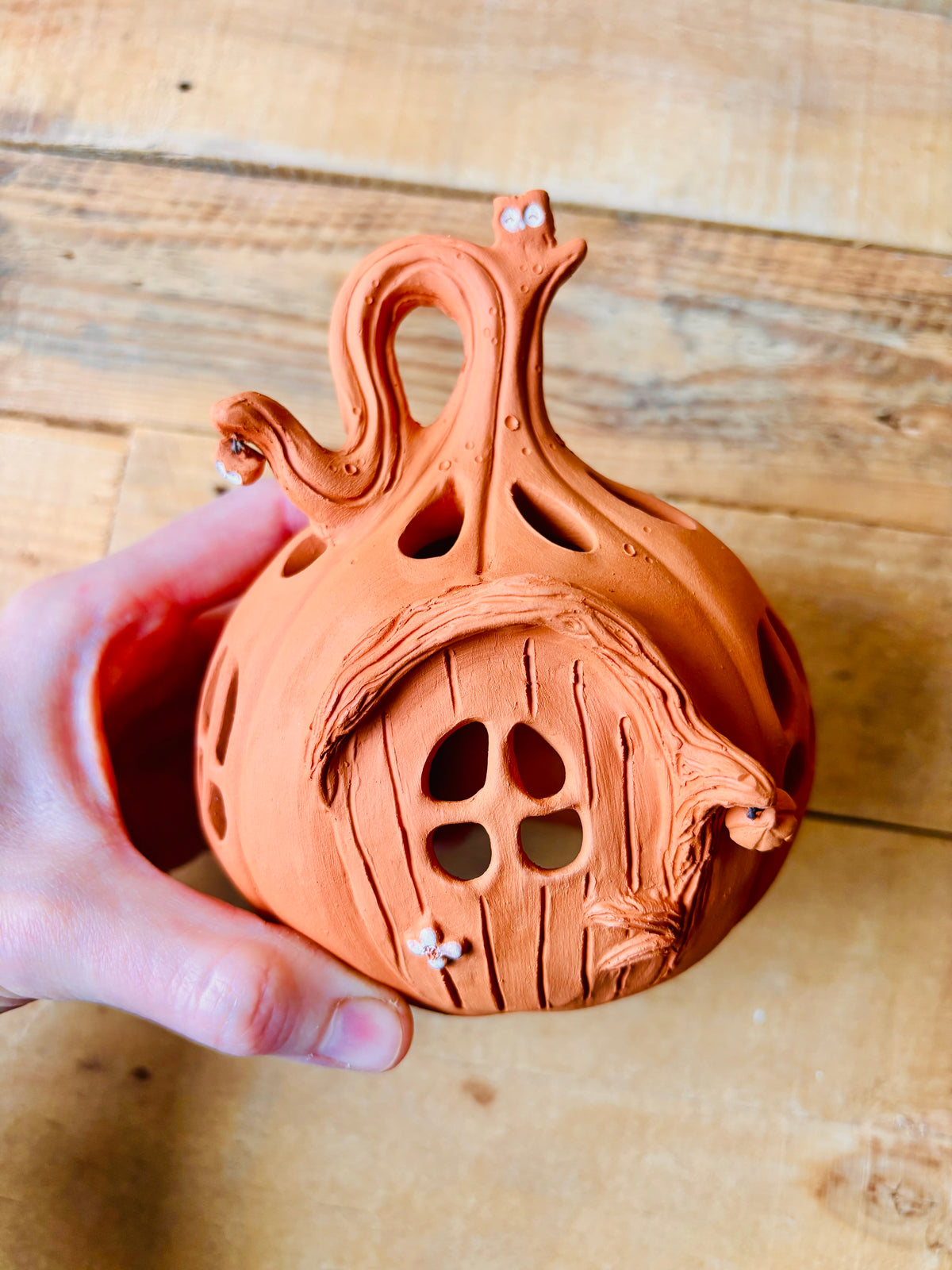 Maison citrouille - photophore orange 6