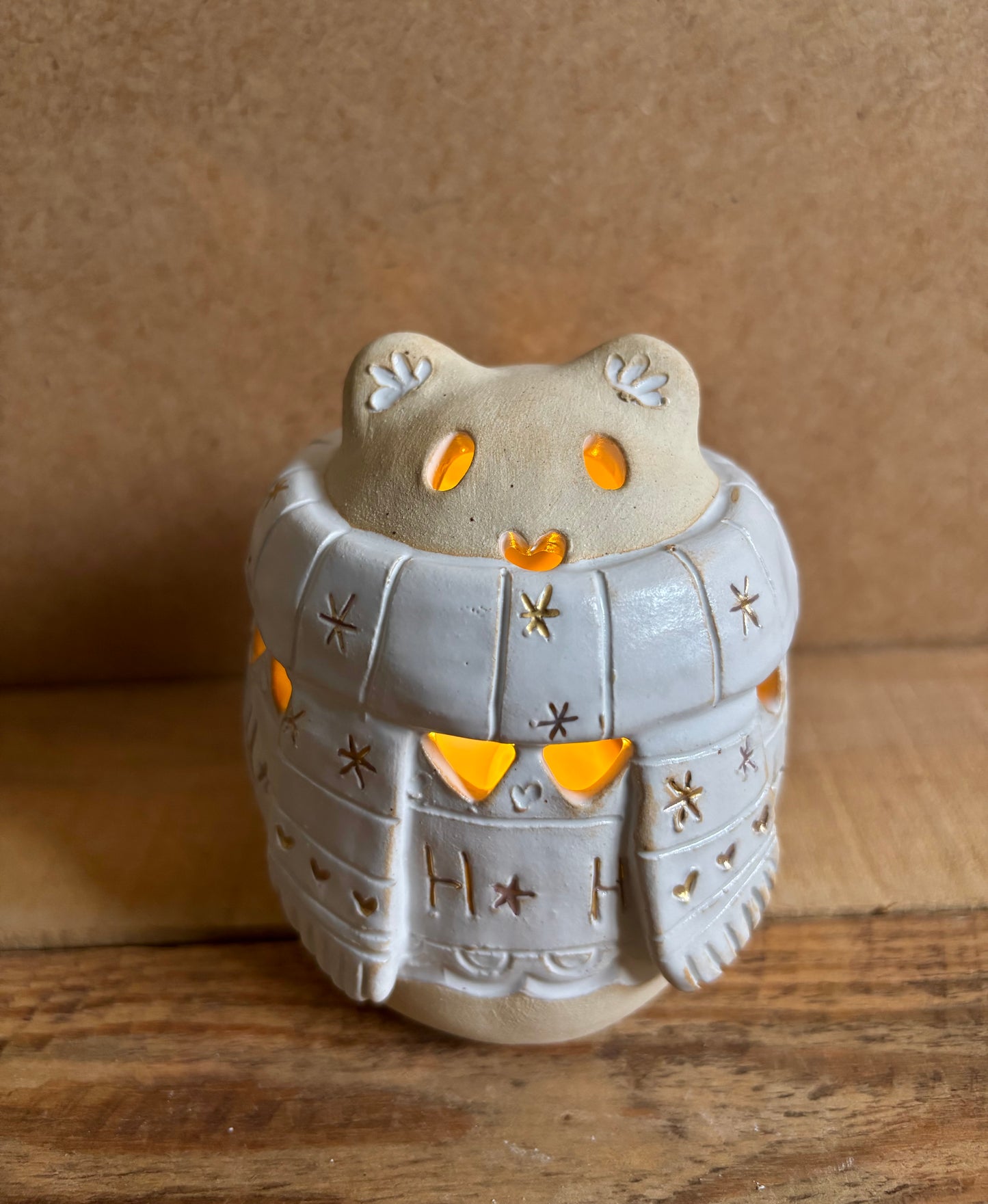 Ours polaire - photophore blanc et or 13