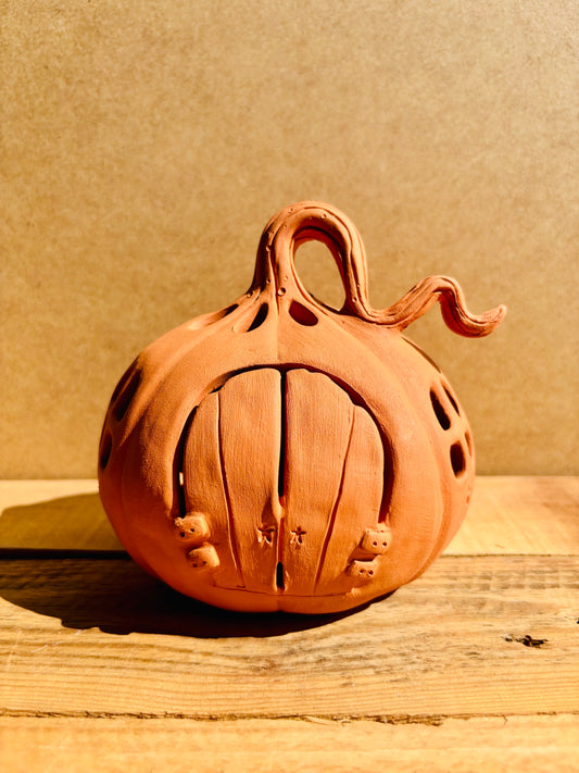 Maison citrouille - photophore orange 2
