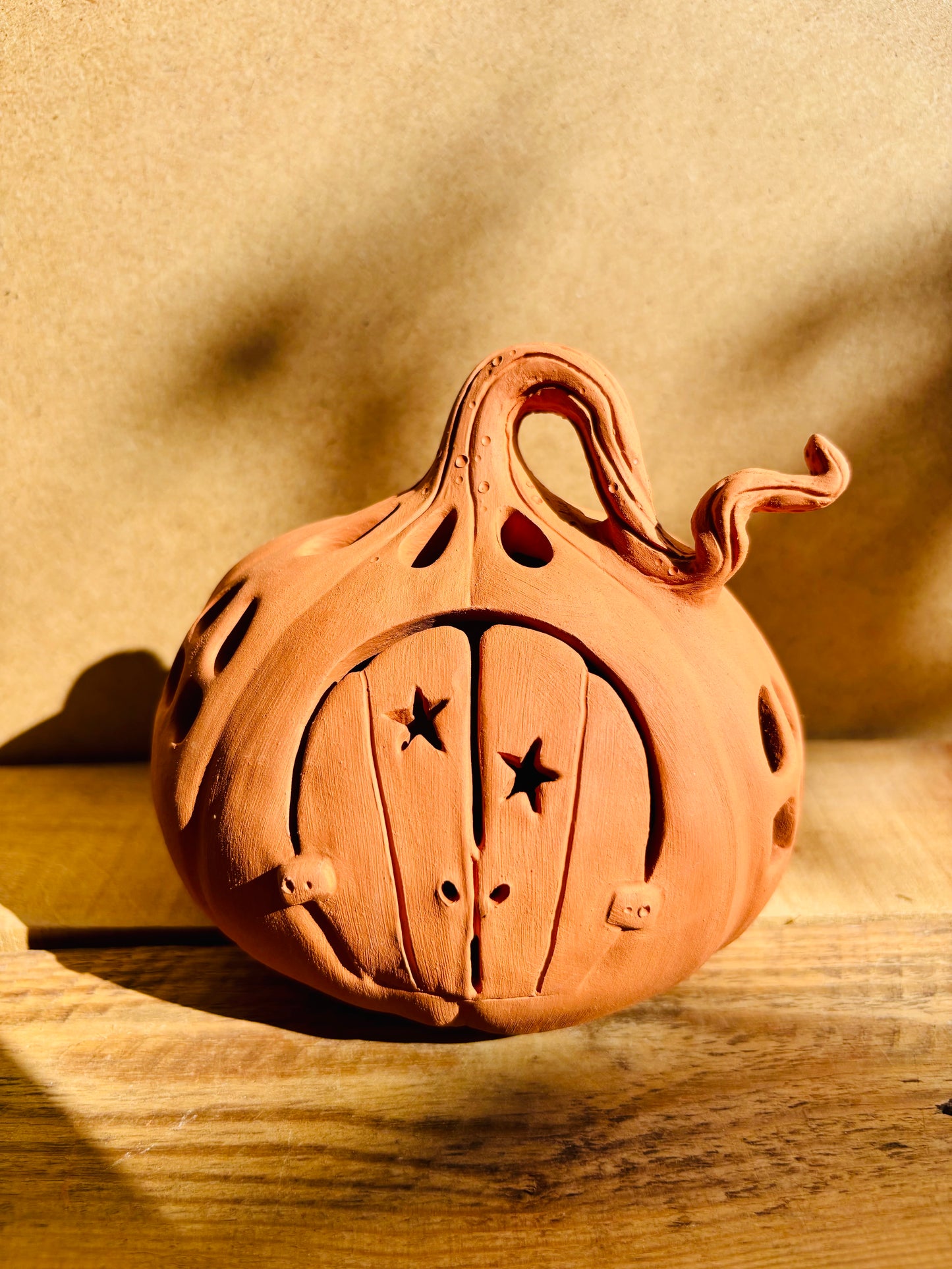 Maison citrouille - photophore orange 1