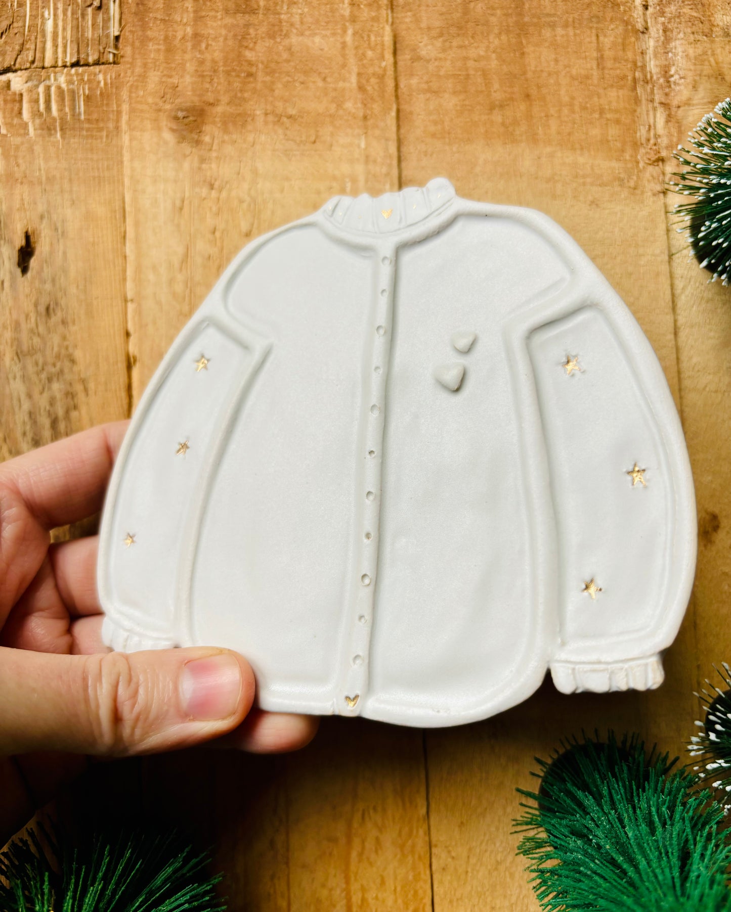 Gilet palette aquarelle blanche et or