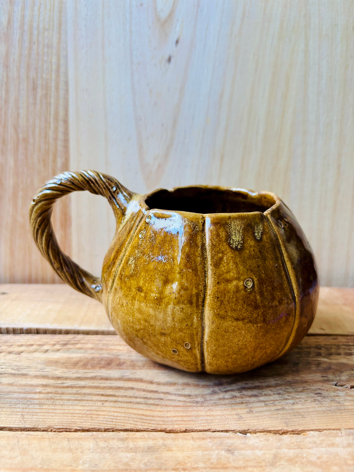 Grande tasse citrouille marron et vert - 4