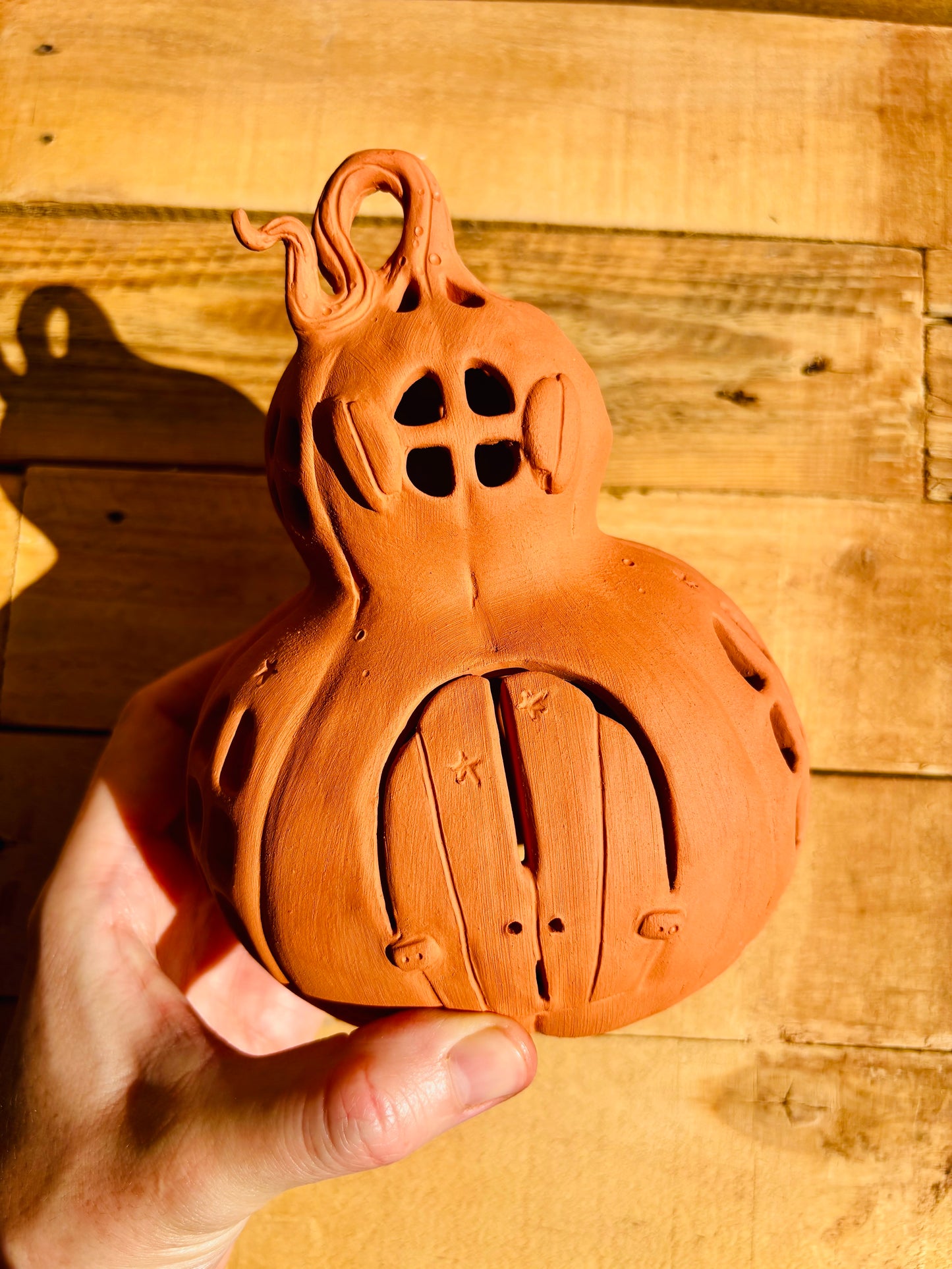 Grande maison citrouille - photophore orange 2