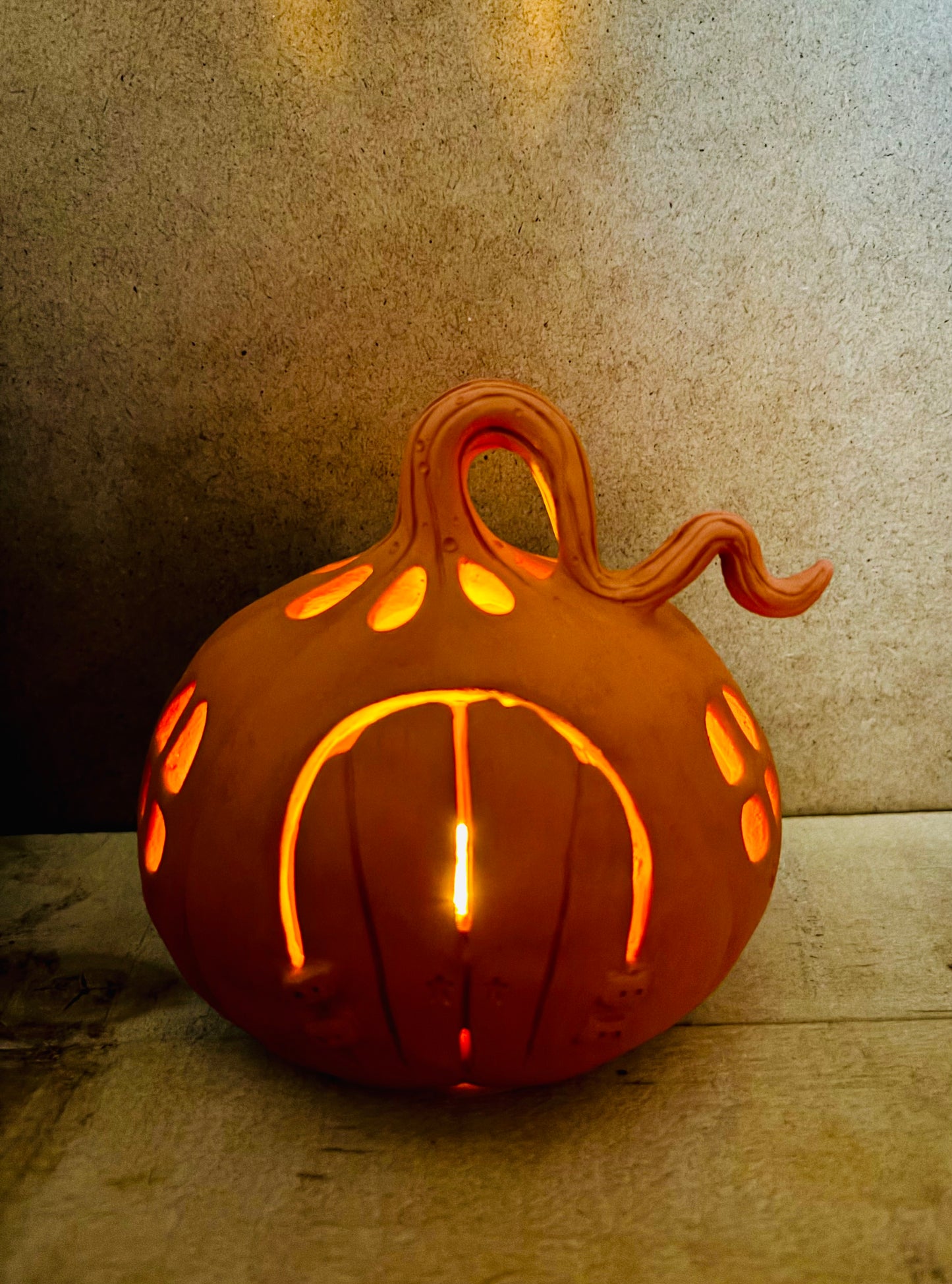 Maison citrouille - photophore orange 2