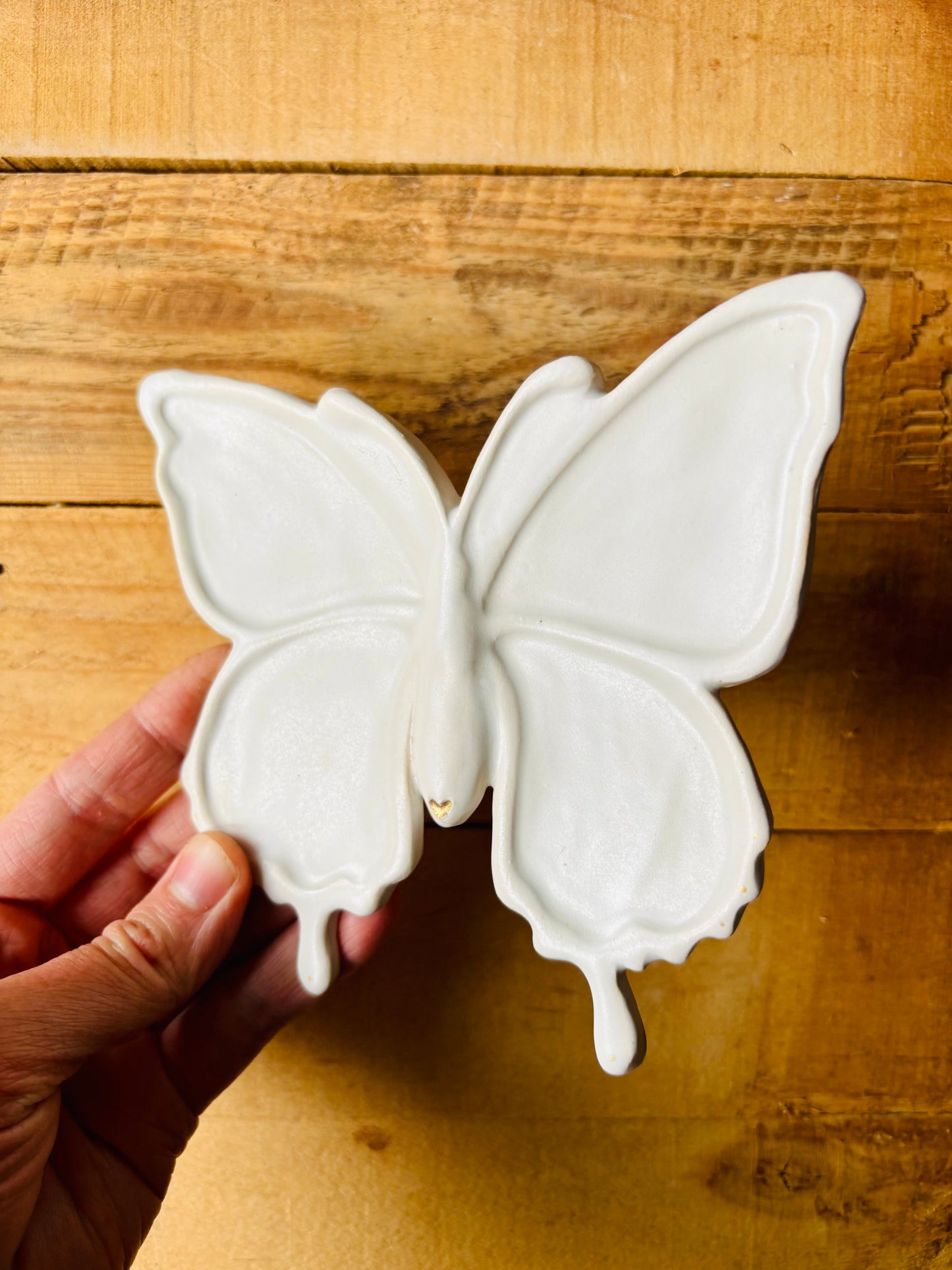 Papillon palette aquarelle blanche et or - 2