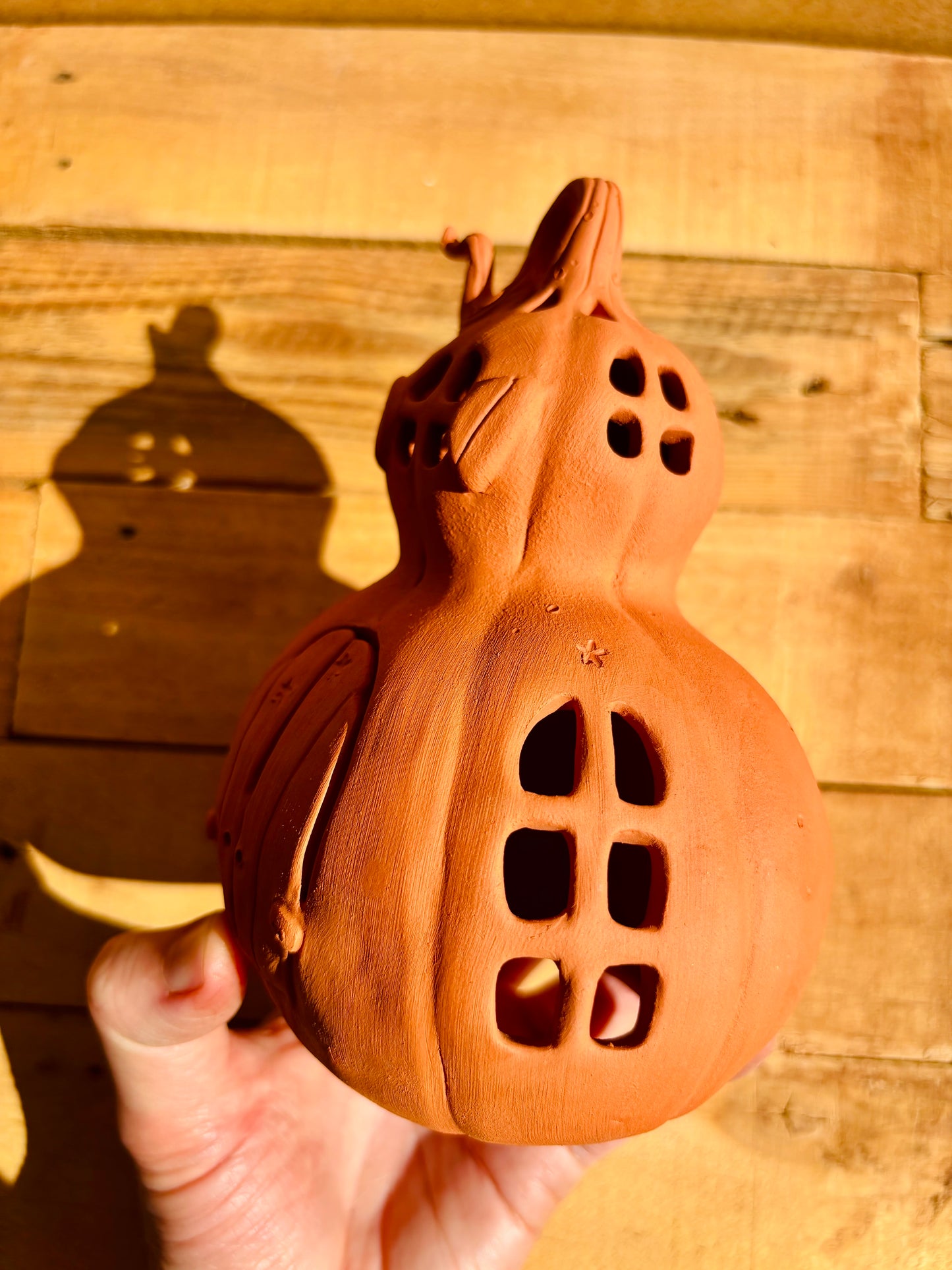 Grande maison citrouille - photophore orange 2