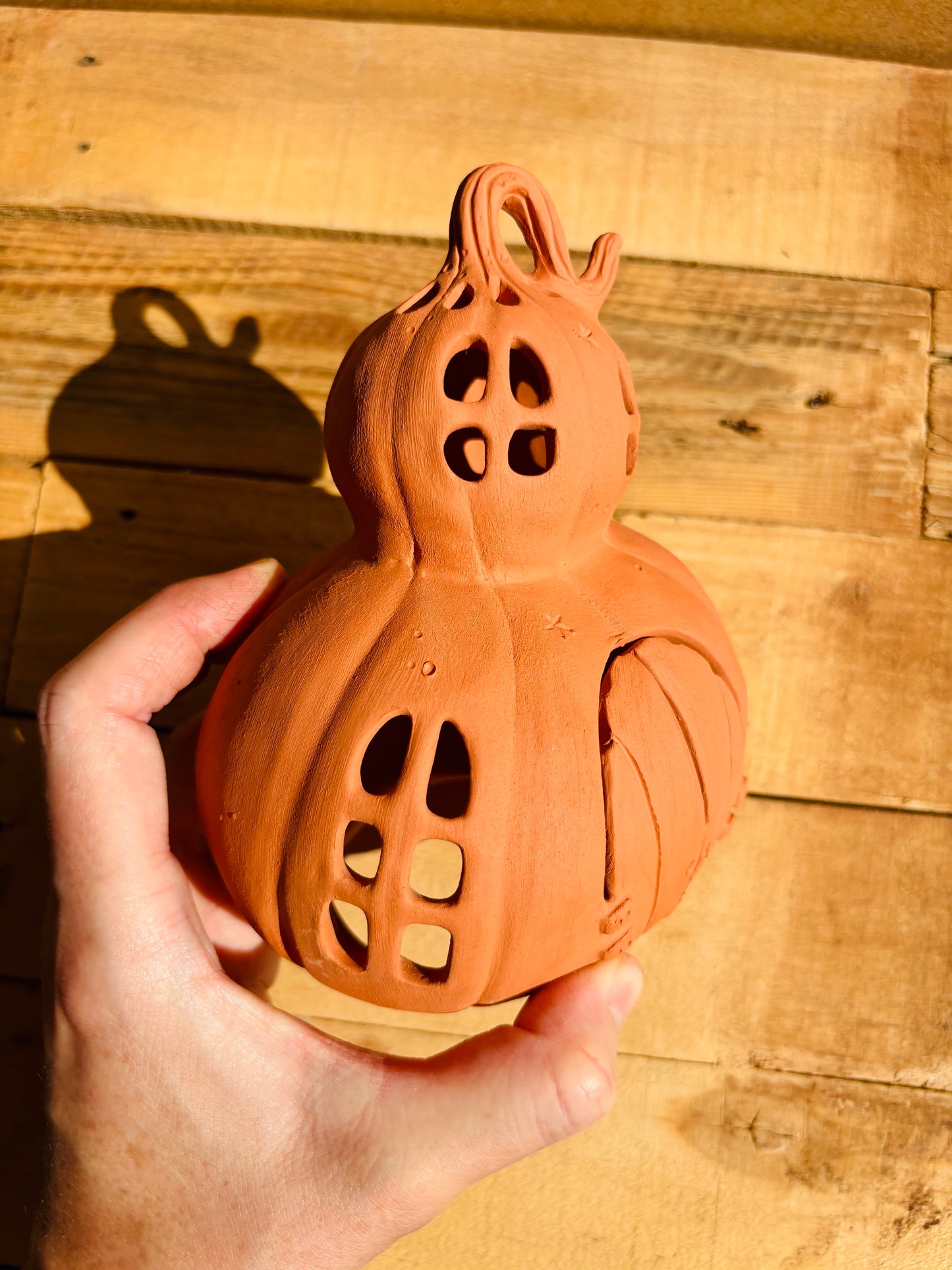 Grande maison citrouille - photophore orange 1