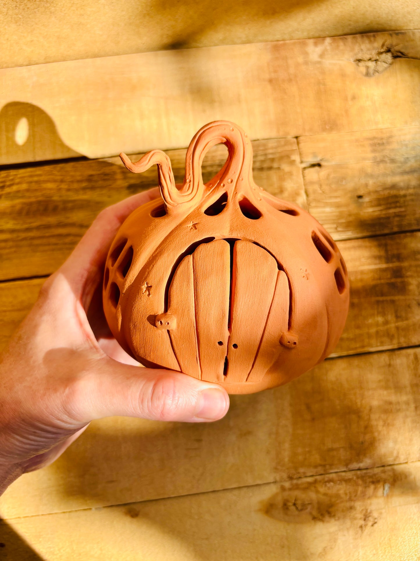 Maison citrouille - photophore orange 3