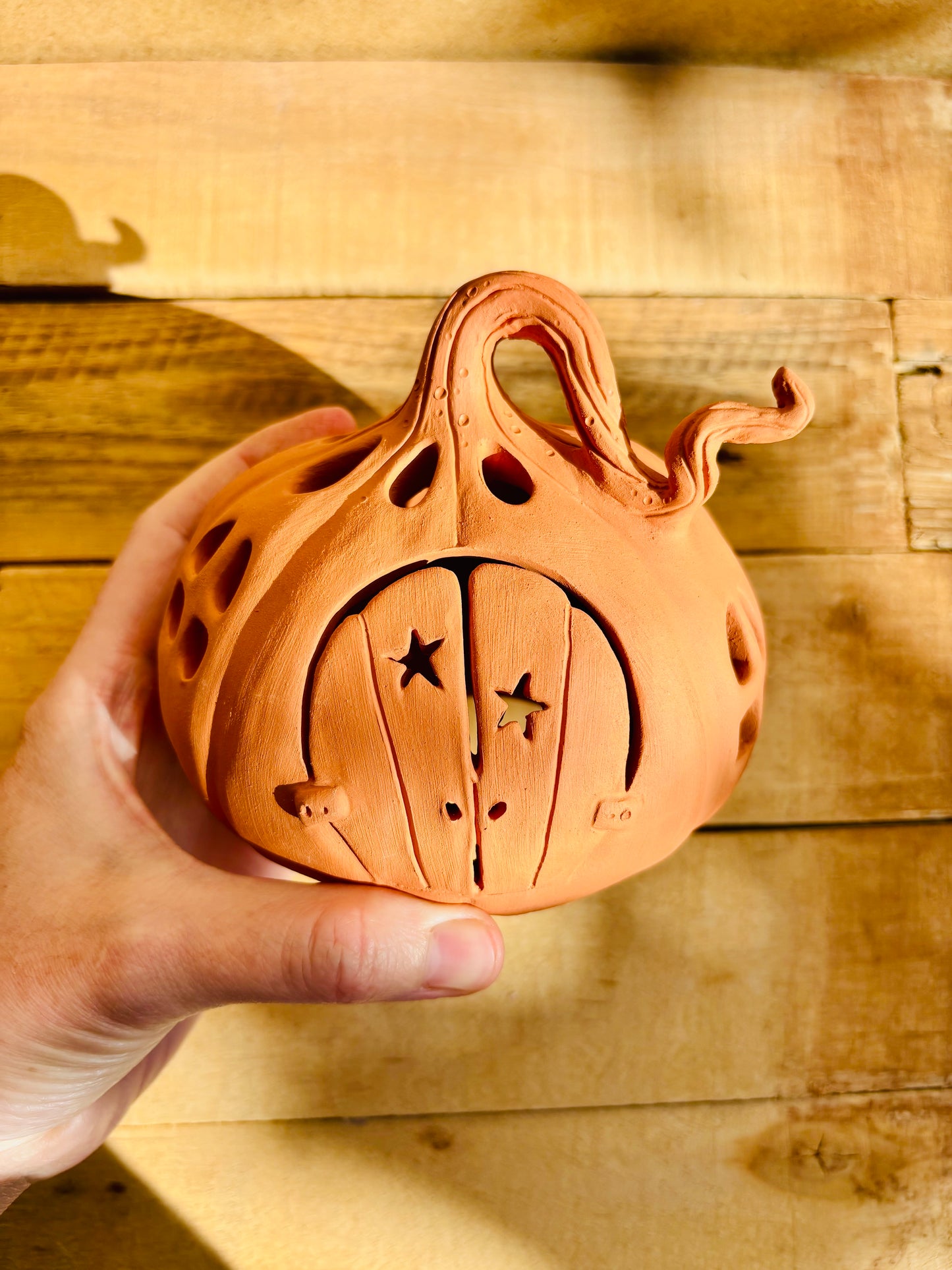 Maison citrouille - photophore orange 1