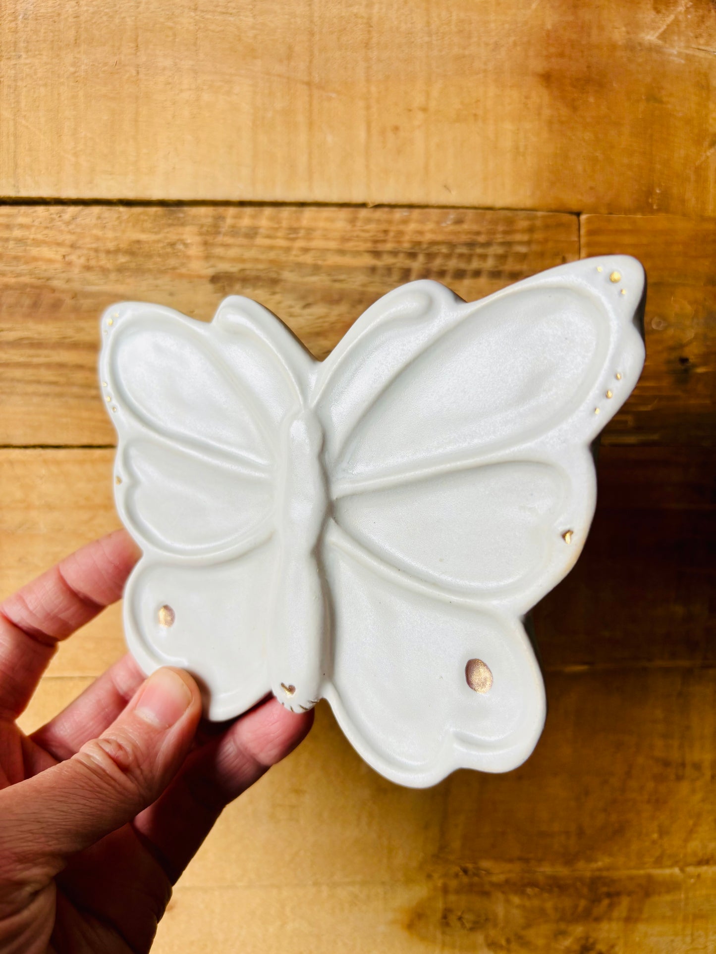 Papillon palette aquarelle blanche et or - 1