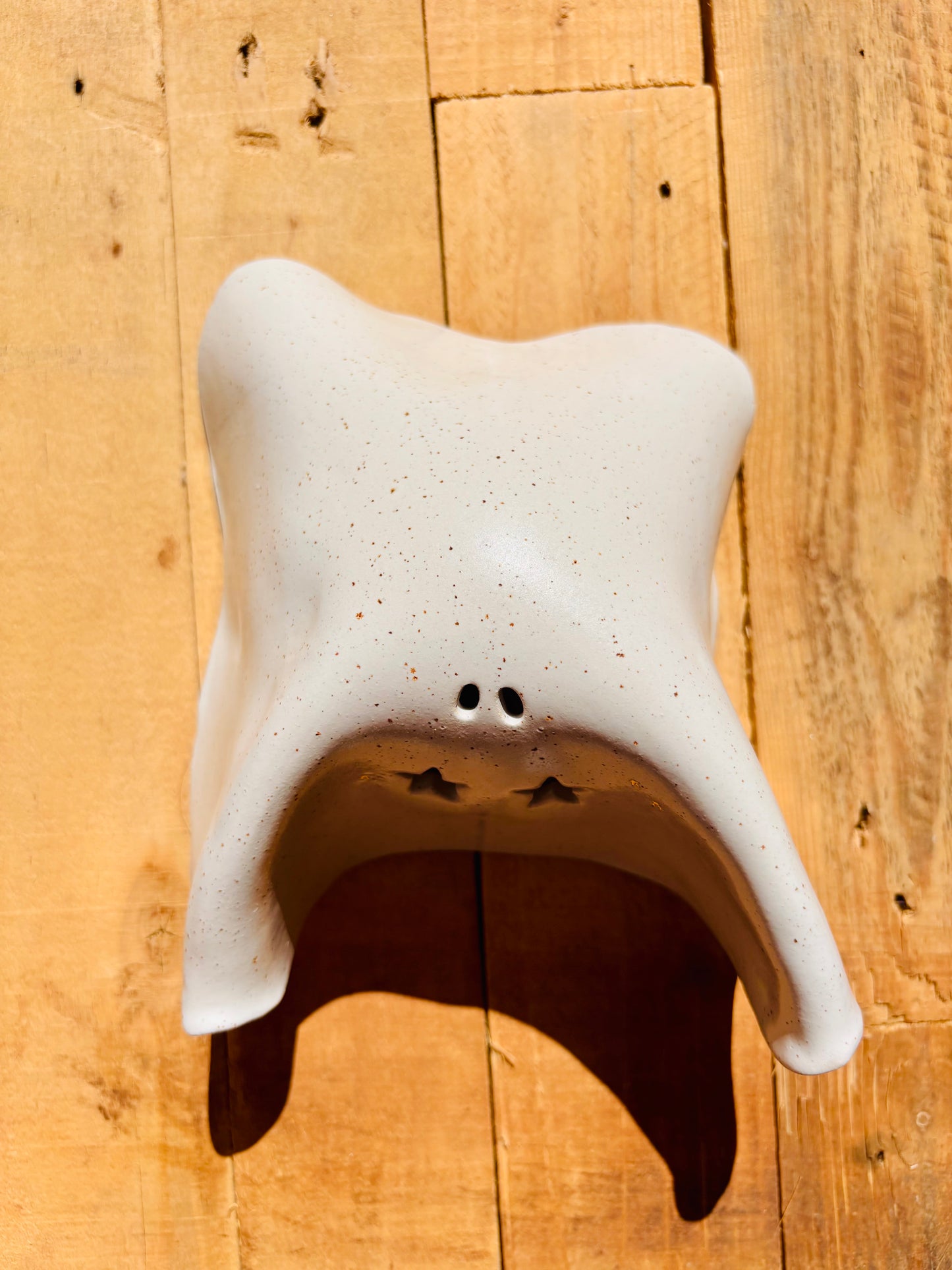Ghost - speckled white - gold stars