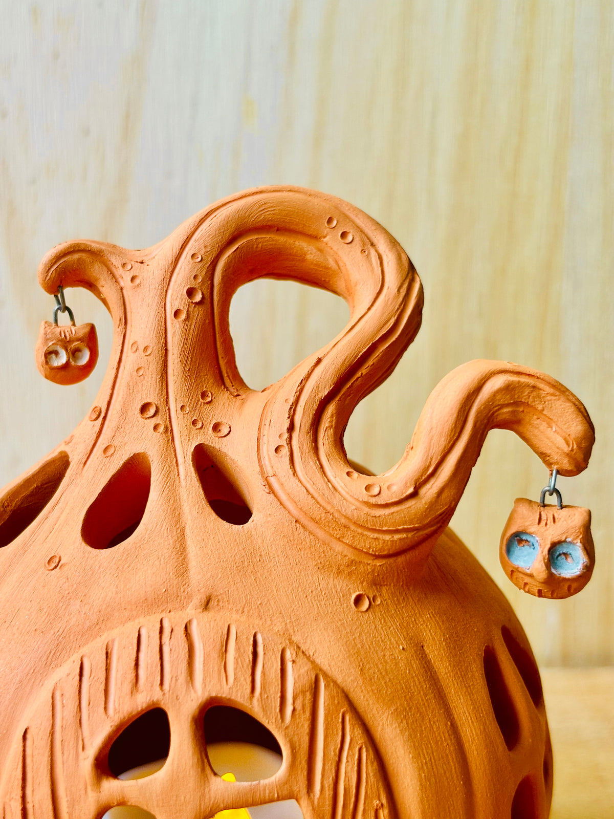 Maison citrouille - photophore orange 4