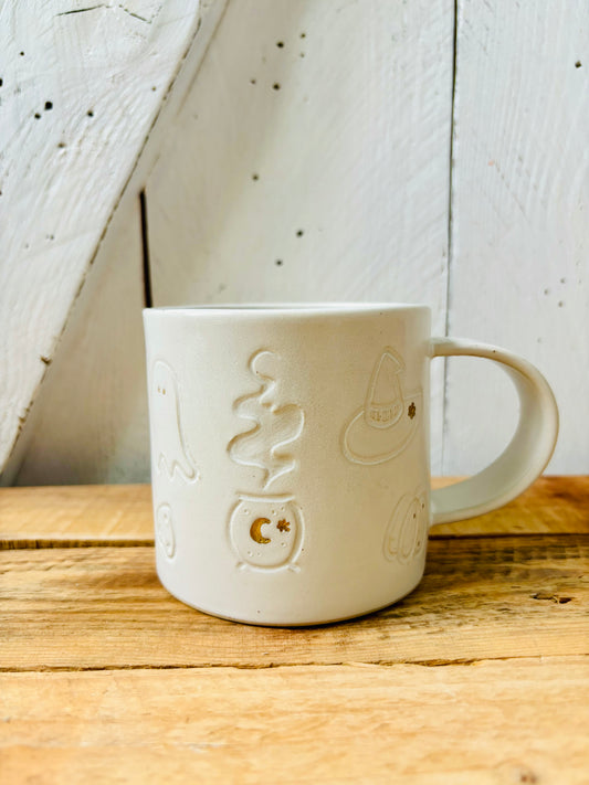 Tasse automne - blanc et or