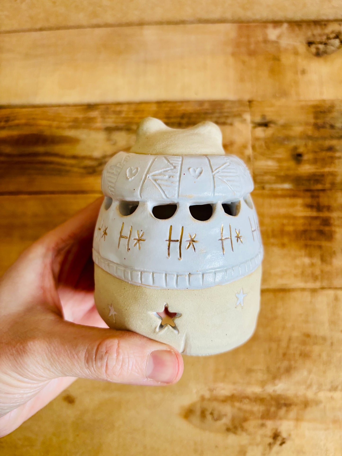 Ours polaire - photophore blanc et or 15