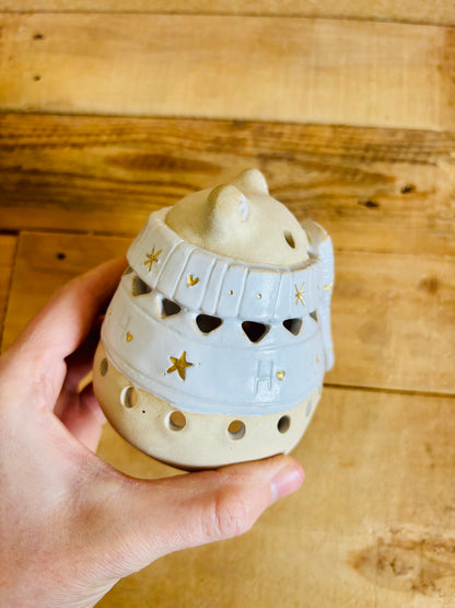 Ours polaire - photophore blanc et or 3