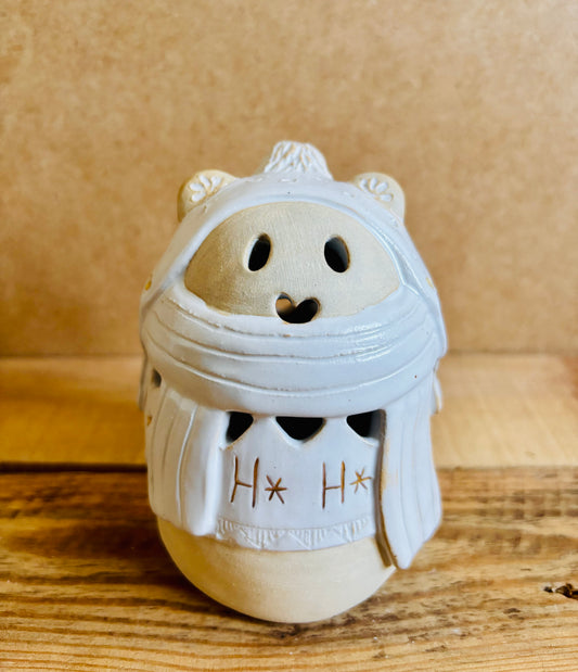 Ours polaire - photophore blanc et or 25