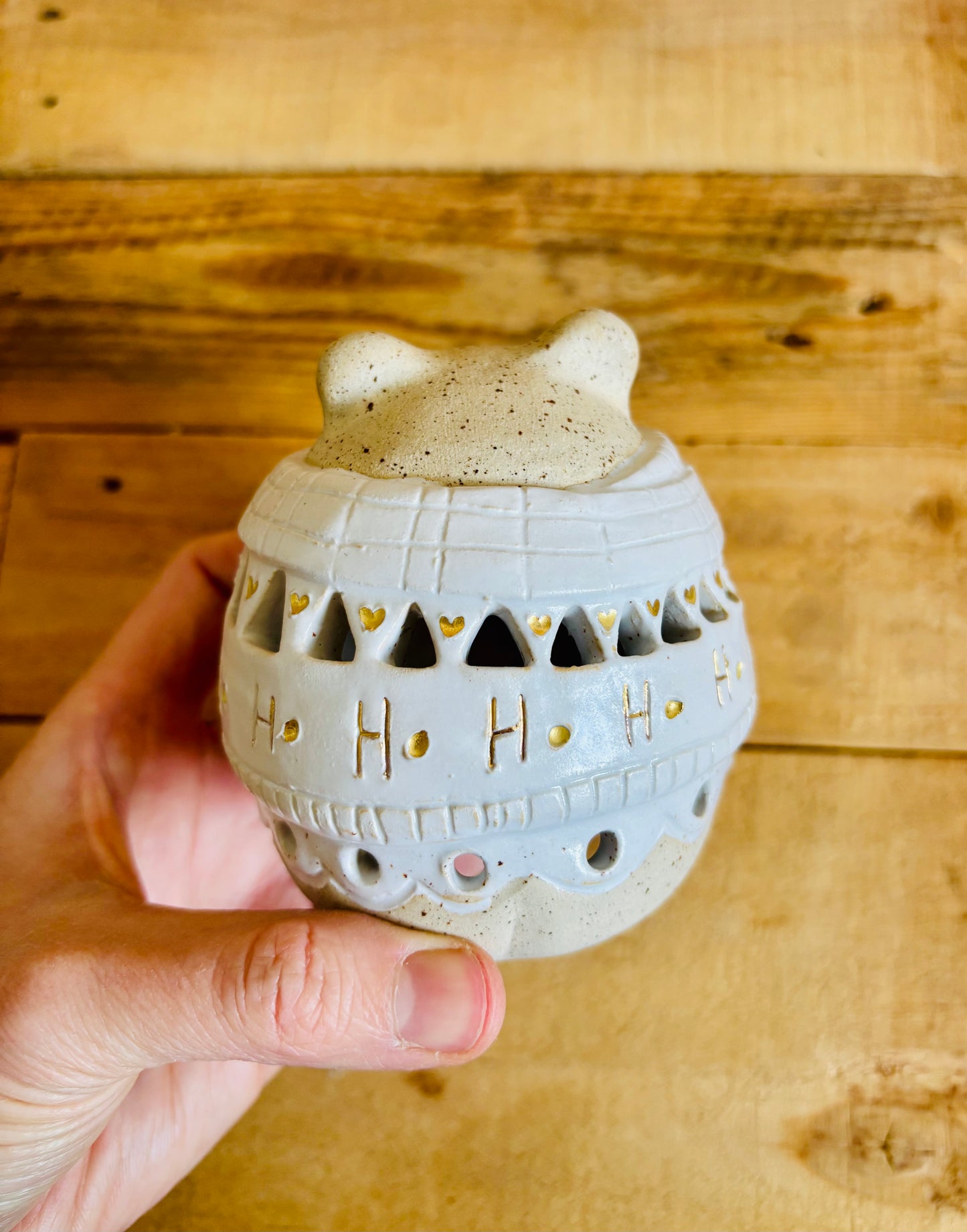 Ours polaire - photophore blanc et or 2