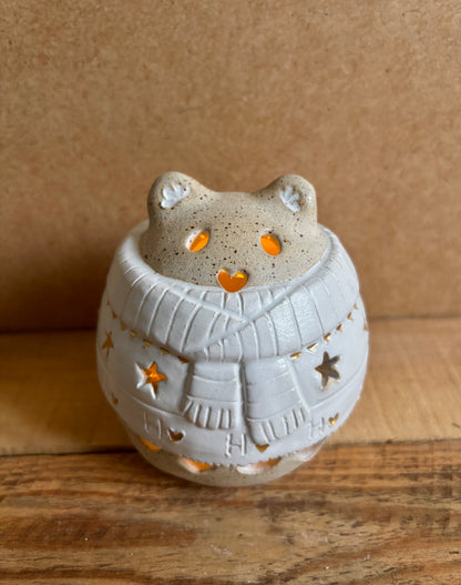 Ours polaire - photophore blanc et or 22