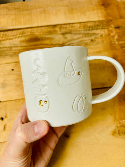 Tasse automne - blanc et or