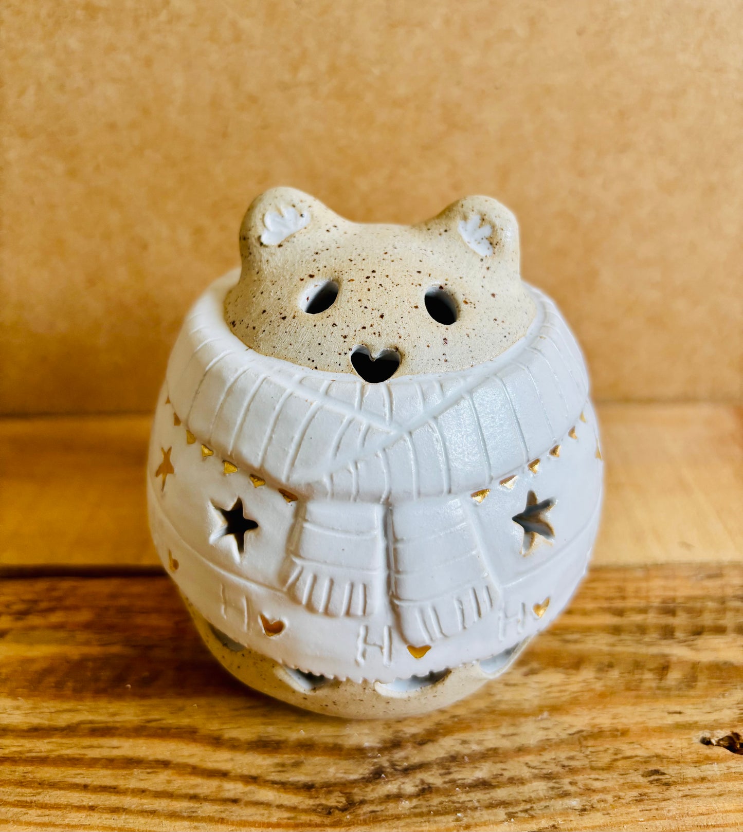 Ours polaire - photophore blanc et or 22