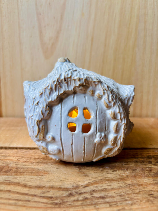 Maison Hobbit - photophore blanc 17