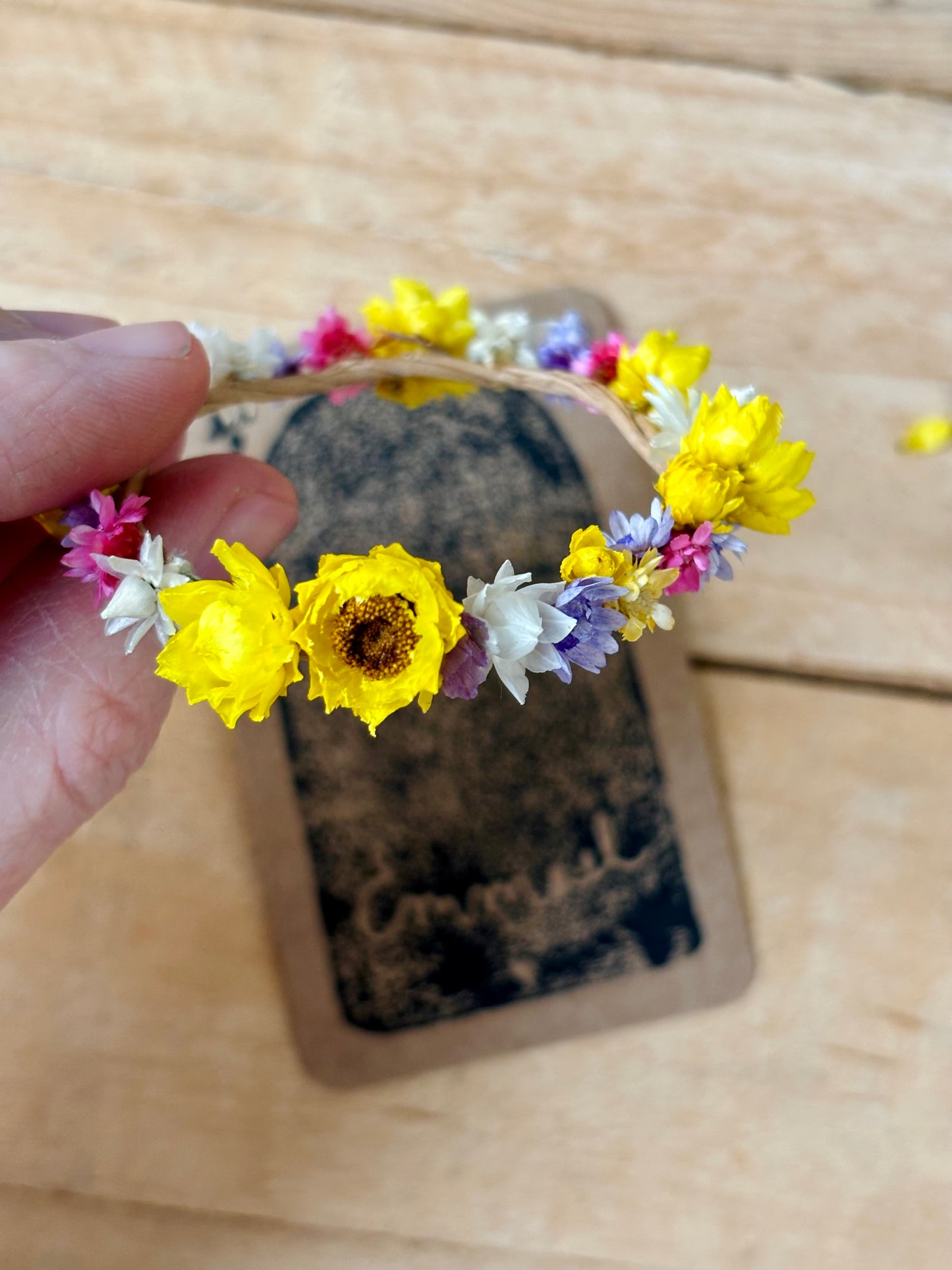 Grande couronne de fleurs séchées - 9