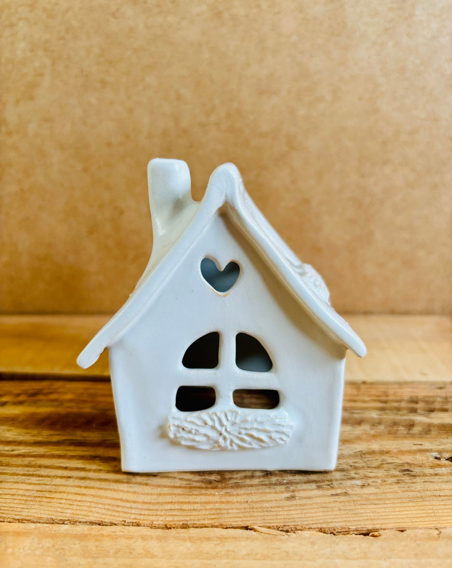 Maison de Noël - photophore blanc et or 19