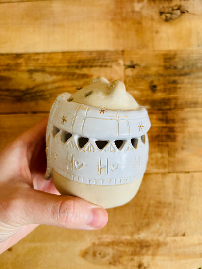 Ours polaire - photophore blanc et or 18