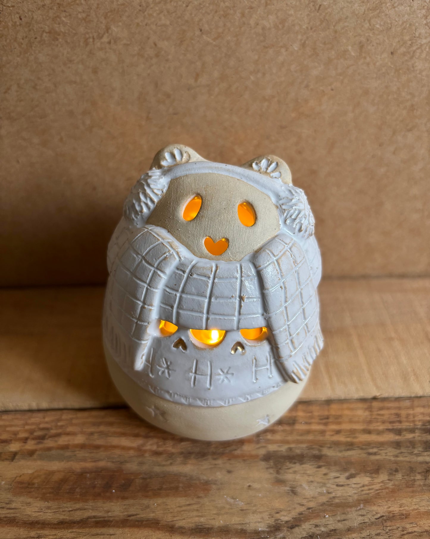 Ours polaire - photophore blanc et or 24