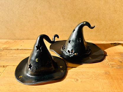 Chapeau de Sorcière  - photophore noir et doré 1