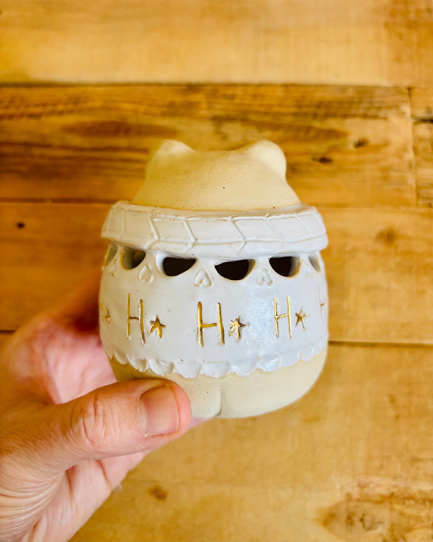 Ours polaire - photophore blanc et or 5