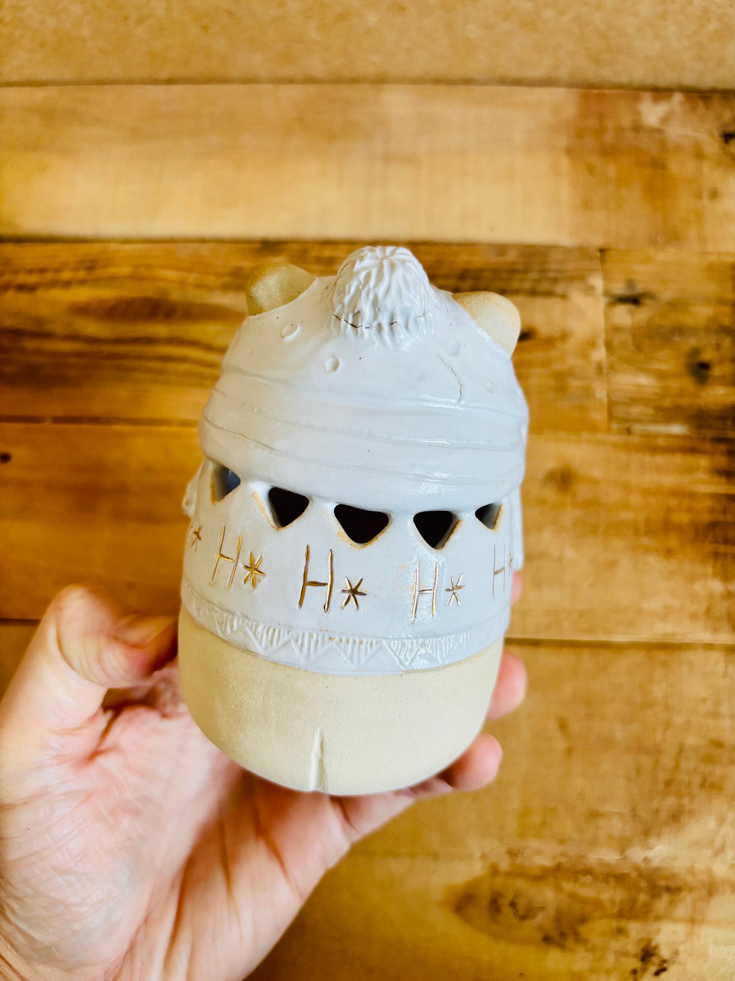 Ours polaire - photophore blanc et or 25