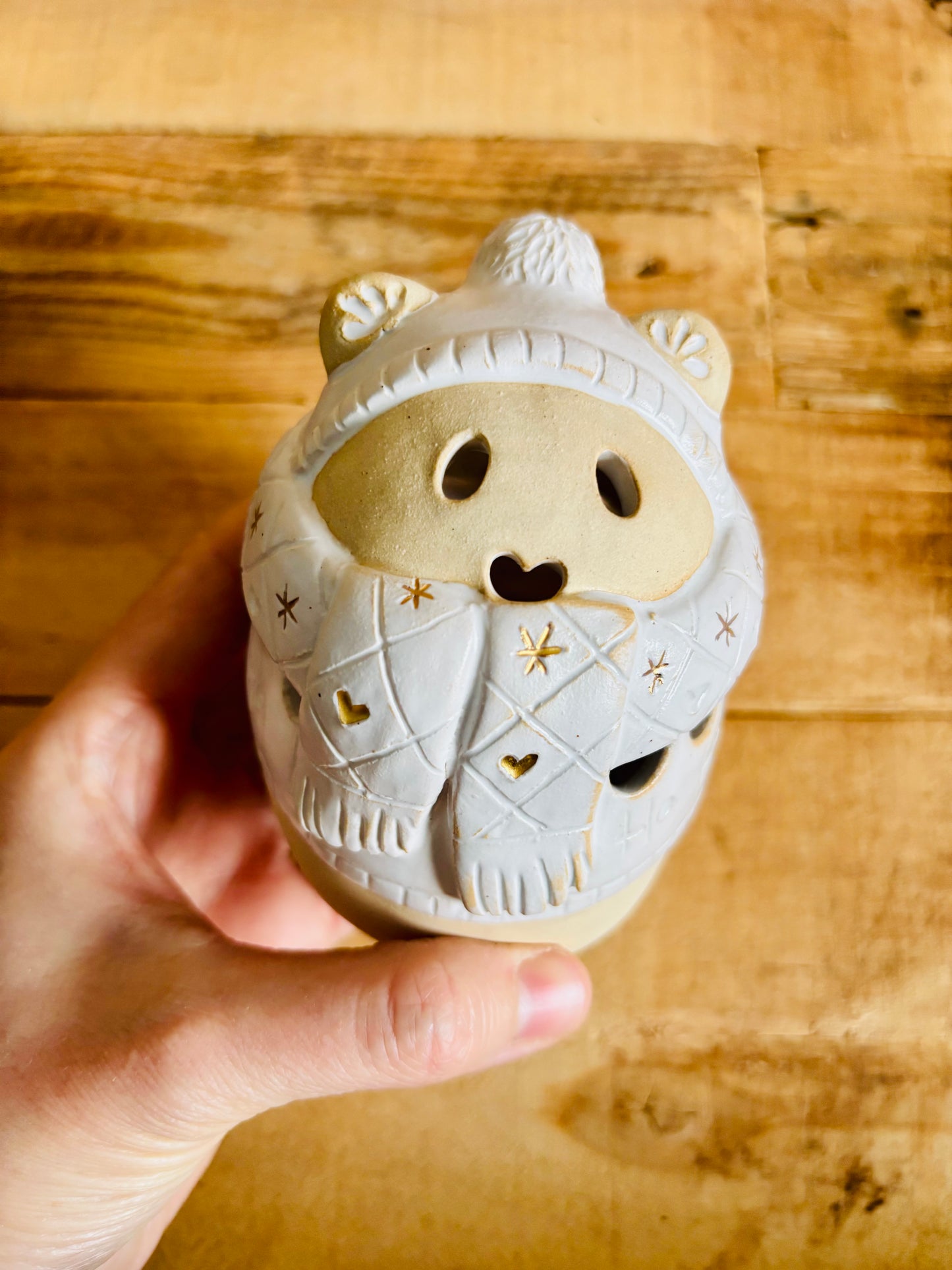 Ours polaire - photophore blanc et or 29