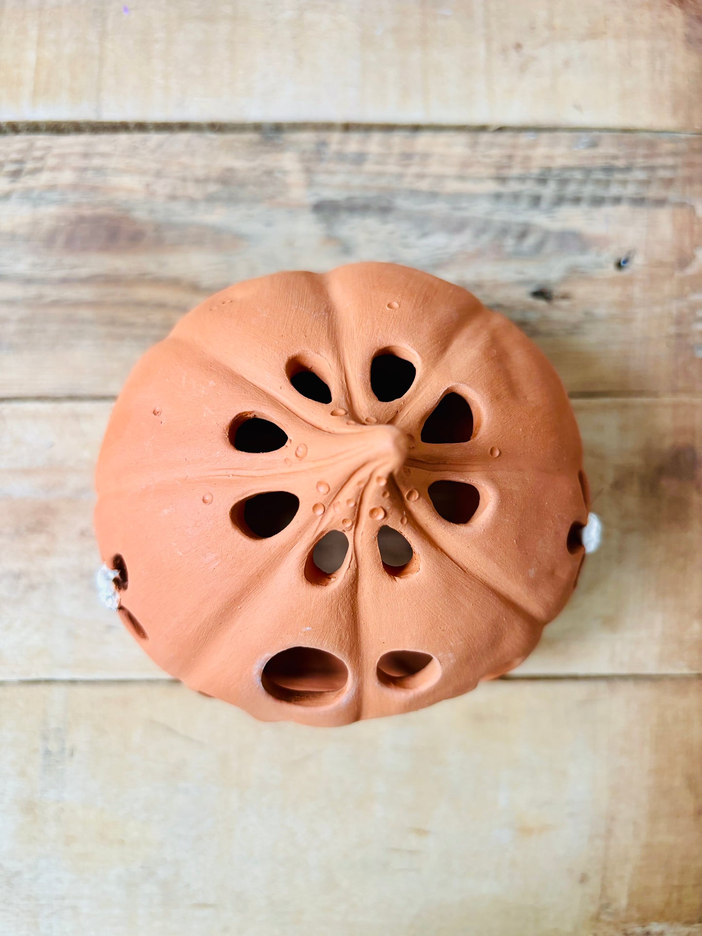 JUAN EN FLEURS - photophore orange et blanc