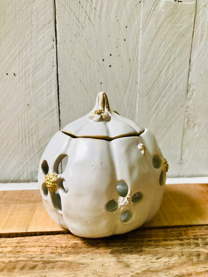 Pumpkin with flowers - white and gold diffuser