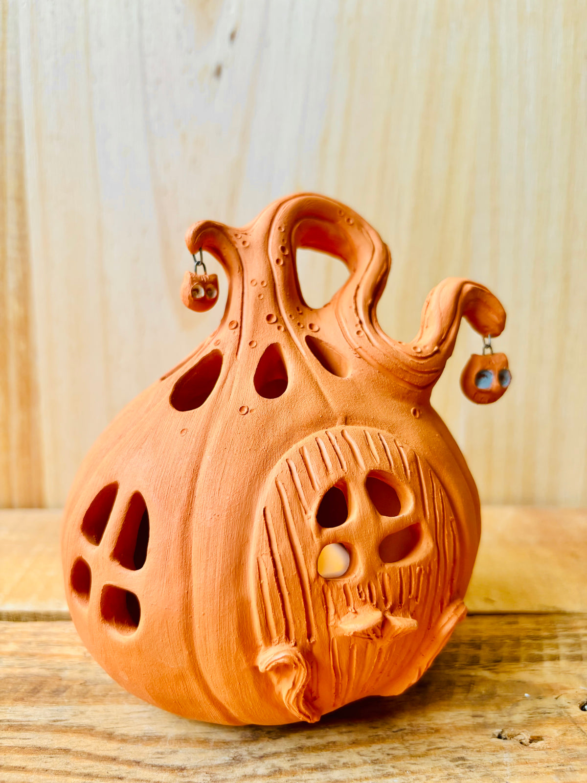 Maison citrouille - photophore orange 4