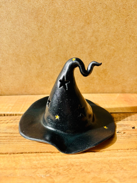 Chapeau de Sorcière  - photophore noir et doré 6