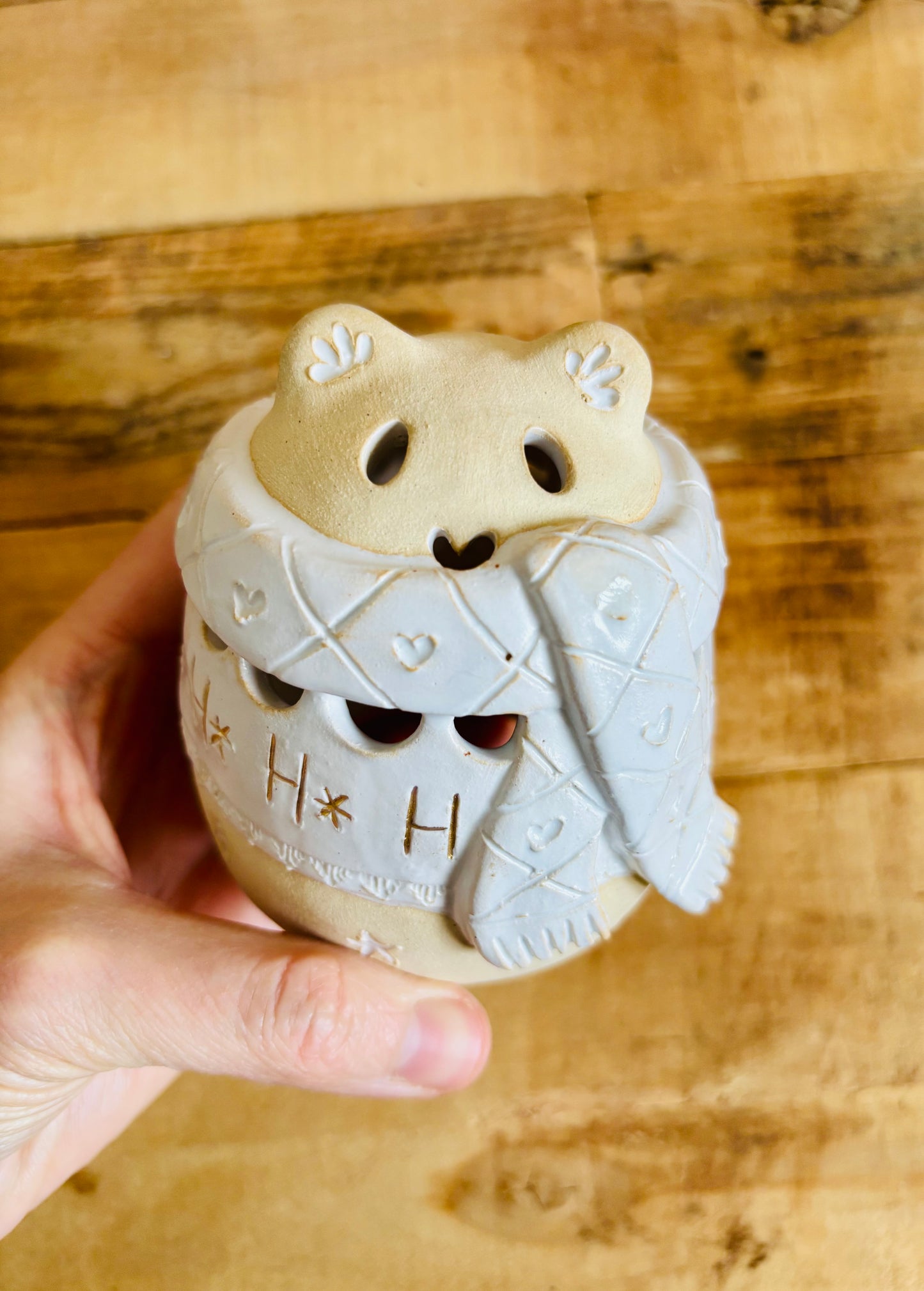 Ours polaire - photophore blanc et or 16