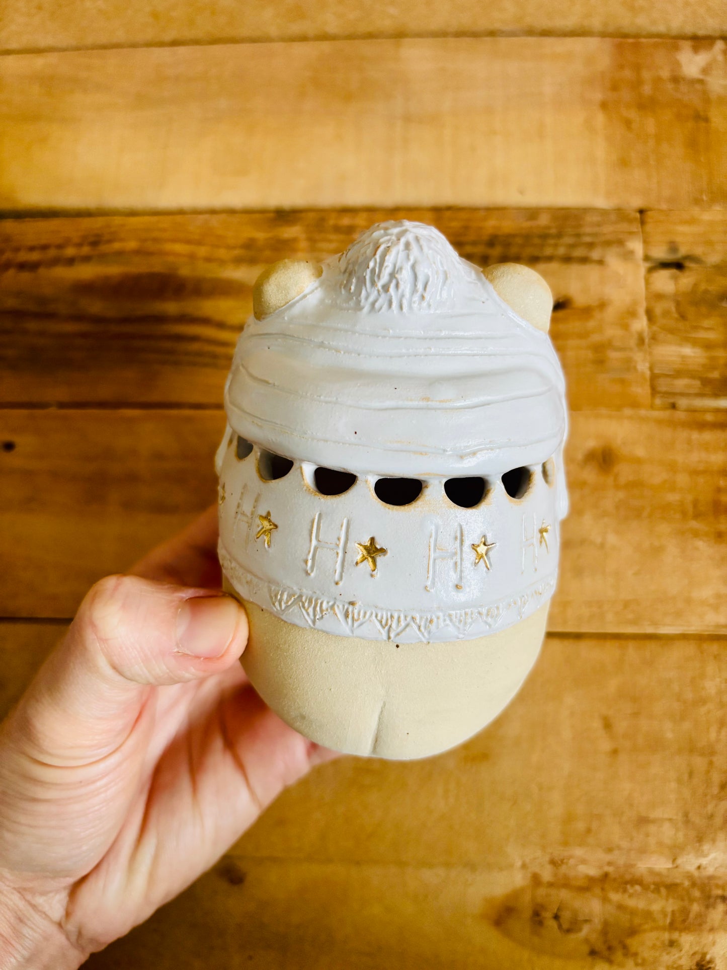 Ours polaire - photophore blanc et or 27