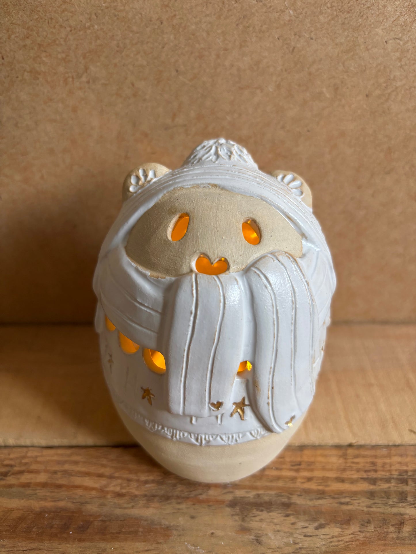 Ours polaire - photophore blanc et or 27