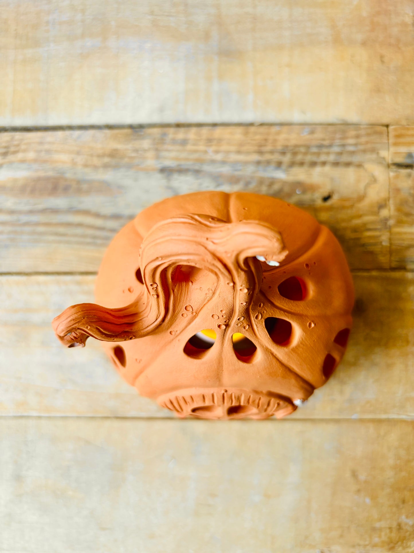 Maison citrouille - photophore orange 3