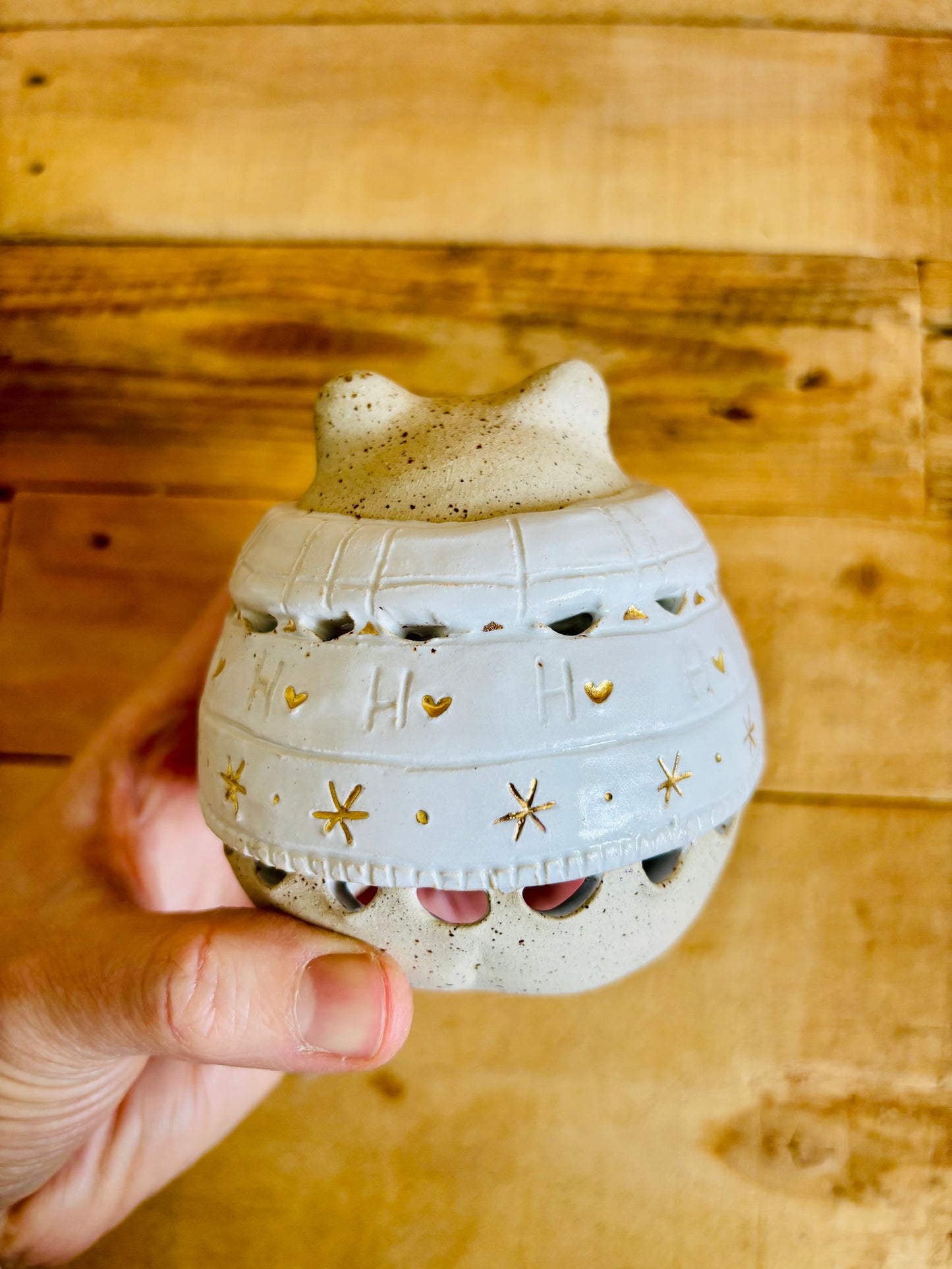 Ours polaire - photophore blanc et or 8