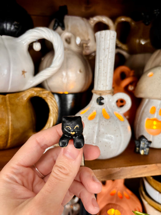 Tasse petites citrouilles blanches - chat noir 3