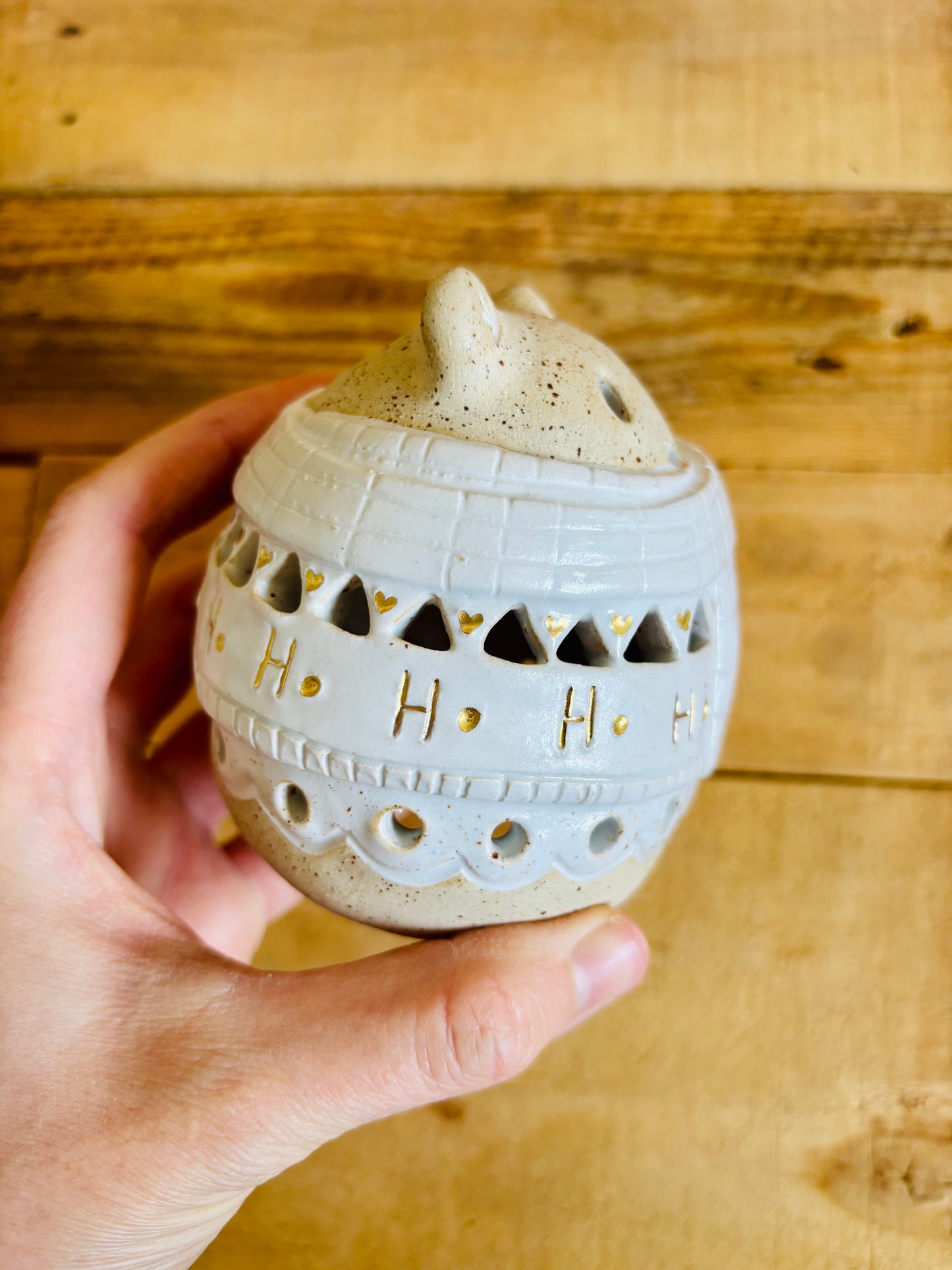 Ours polaire - photophore blanc et or 2