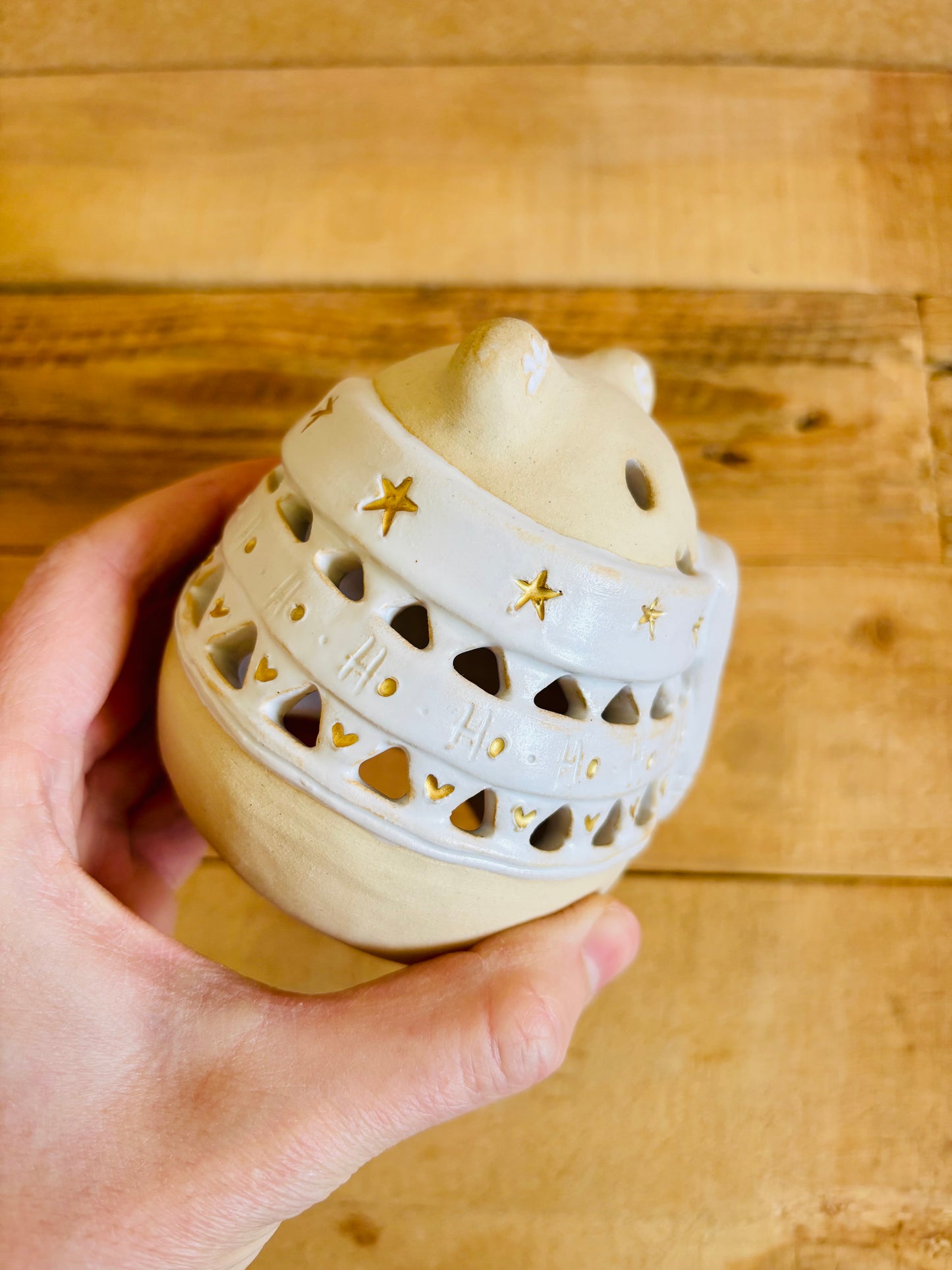 Ours polaire - photophore blanc et or 1