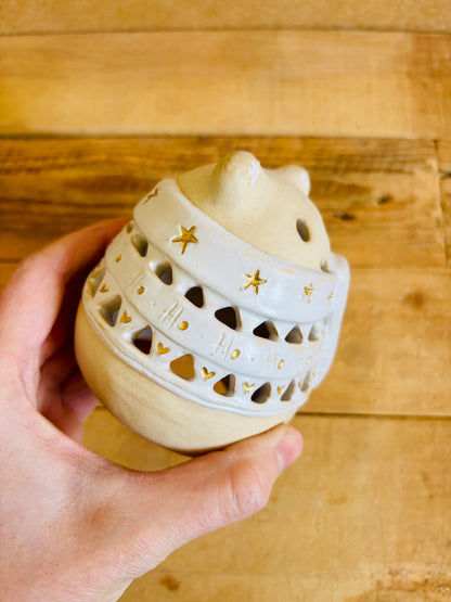 Ours polaire - photophore blanc et or 1