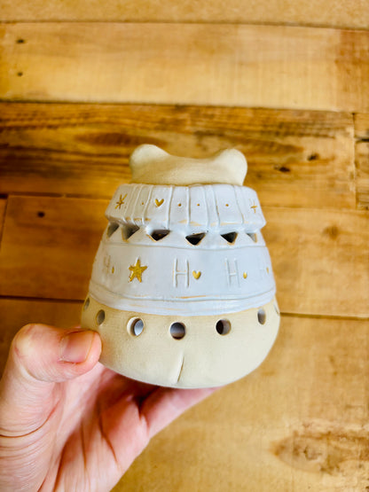 Ours polaire - photophore blanc et or 3