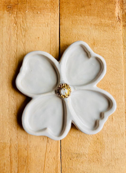 Petite fleur et coccinelle palette aquarelle blanche et or - 9