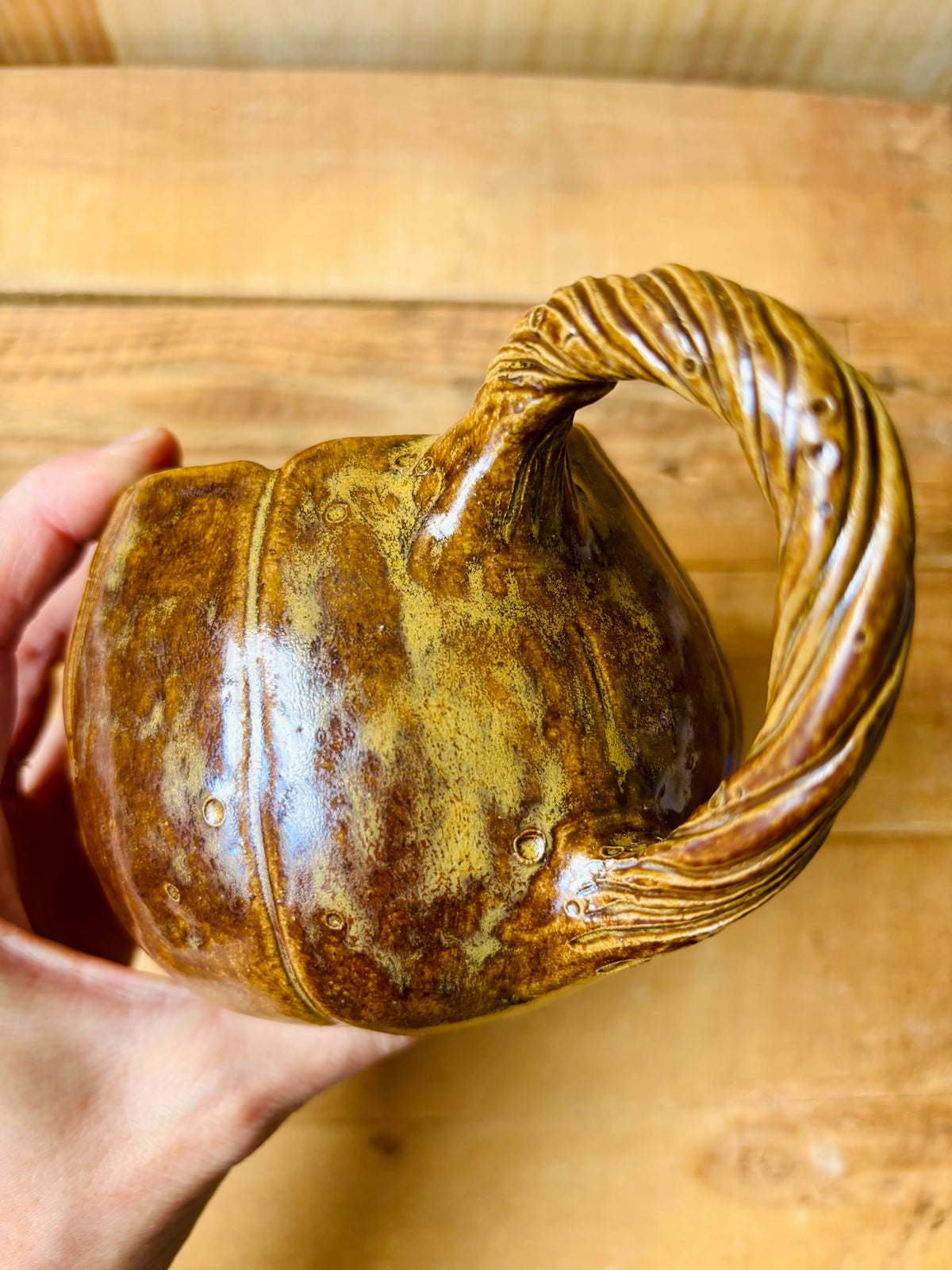 Grande tasse citrouille marron et vert - 4
